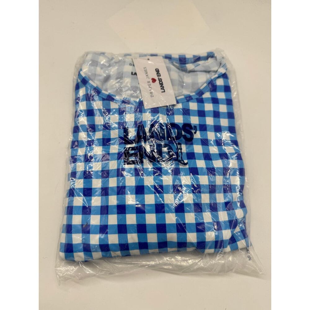 NWT Draper James X Lands End Blue Gingham Long Sleeve Tunic Rash Guard XS - Picture 5 of 6